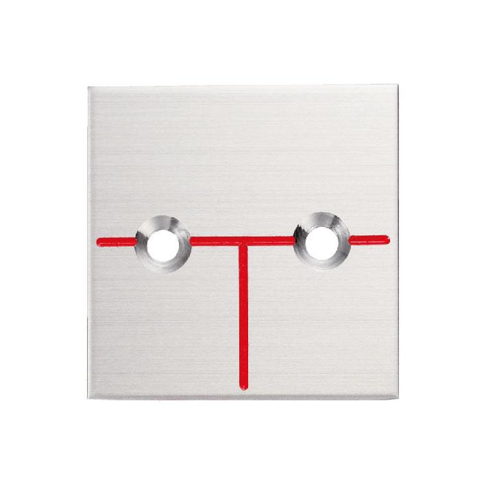 Rakuten - カクマル 40角 ステンレス製境界プレート（2mm厚） 2穴タイプ（10枚入） 半T字 40x40x2mm アンカーピン付き S40E2