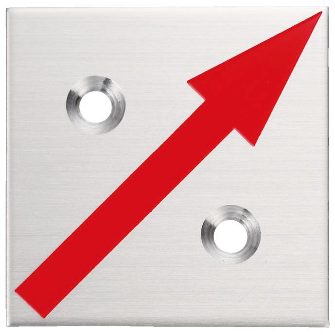 Rakuten - カクマル 50角 ステンレス製境界プレート（2mm厚） 2穴タイプ（10枚入） 斜矢 50x50x2mm アンカーピン付き S50B2