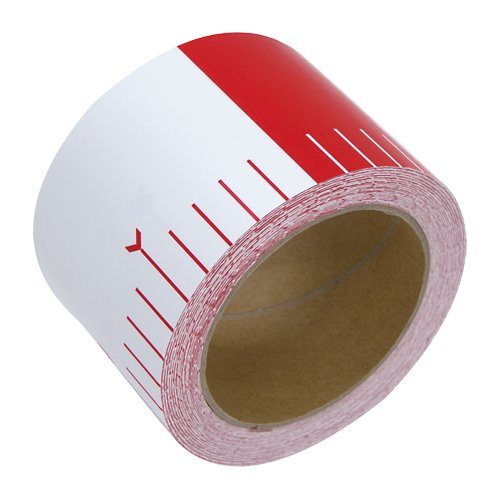 シンワ測定 78194 貼付ロッド 合成紙製 75mm×25m 赤白20cm間隔