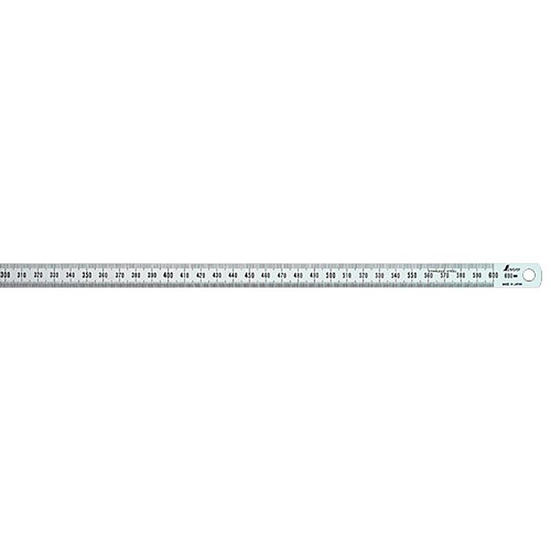 量表 - シンワ測定 13269 細巾直尺 シルバー 60cm