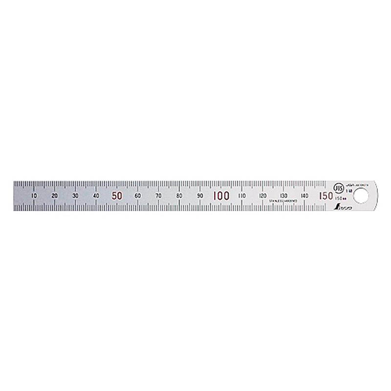 Rakuten - シンワ測定 13404 直尺 シルバー 15cm 上下段1mmピッチ 赤数字入 JIS
