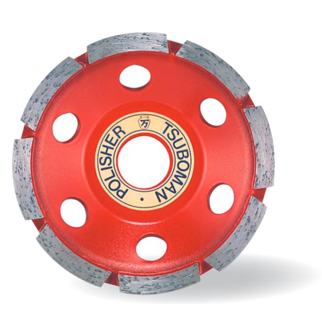 ツボ万 ポリッシャカップ CWM-100x22 外径100mm チップ厚4.5mm チップ幅6.5mm 取付穴22mm コード1120501 コンクリート研削用