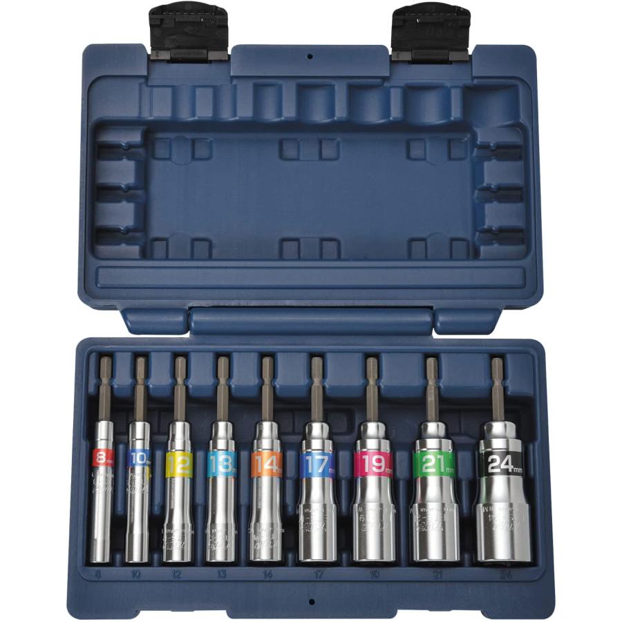 トップ工業 ETS-824S 強軸 電動ドリル用強軸ソケットセット 9本組 ETS-8/10/12/13/14/17/19/21/24 日本..