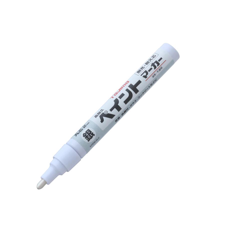 【メール便発送可】TAJIMA タジマ KPEM-SLV 高耐久ペイントマーカーシルバー 中字・丸芯※メール便をご..
