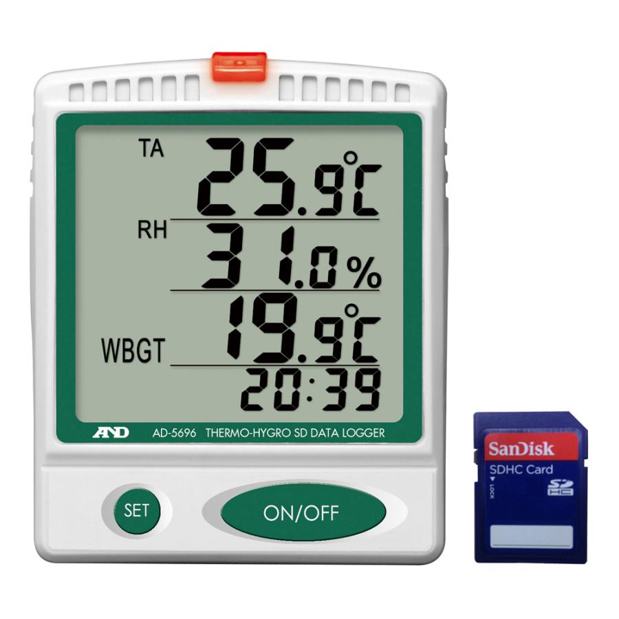 エー・アンド・デイ AD-5696 温湿度SDデータロガー熱中症指数計 A&D