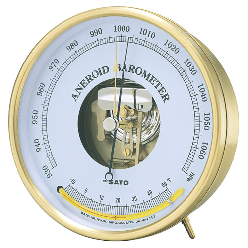 佐藤計量器 アネロイド気圧計（温度計付） No.7610-20 SATO