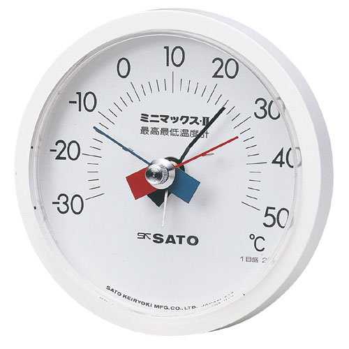 佐藤計量器 ミニマックスII型 最高最低温度計 No.7310-00 日本製 SATO