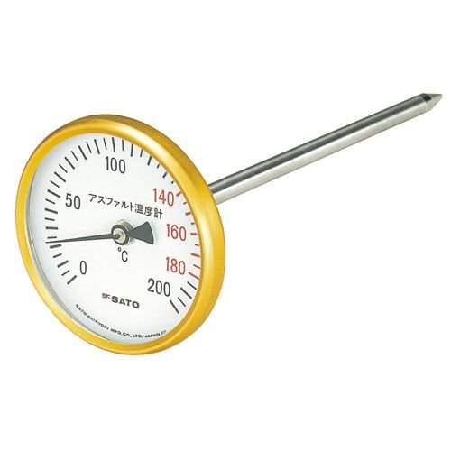 佐藤計量器 バイメタル式アスファルト用温度計 白板 小型 No.2150-20 SATO