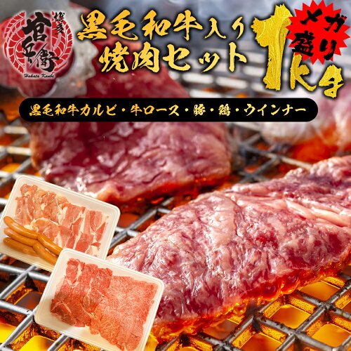 豪華！和牛焼肉BBQセット（1kg）（和牛200g 牛ロース200g 豚焼肉200g ...