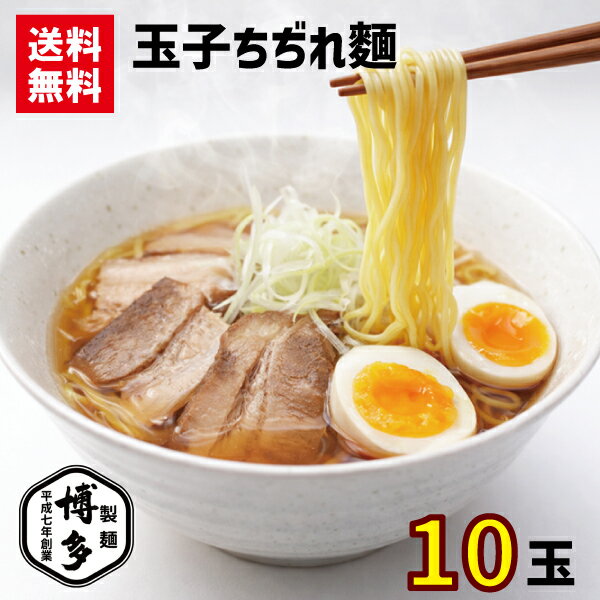 【博多製麺】玉子ちぢれ麺10玉 博多屋台　玉子ちぢれ麺 送料無料 博多 製麺所直送 メール便ポスト投函便 生めん つるもち食感 塩分不使..