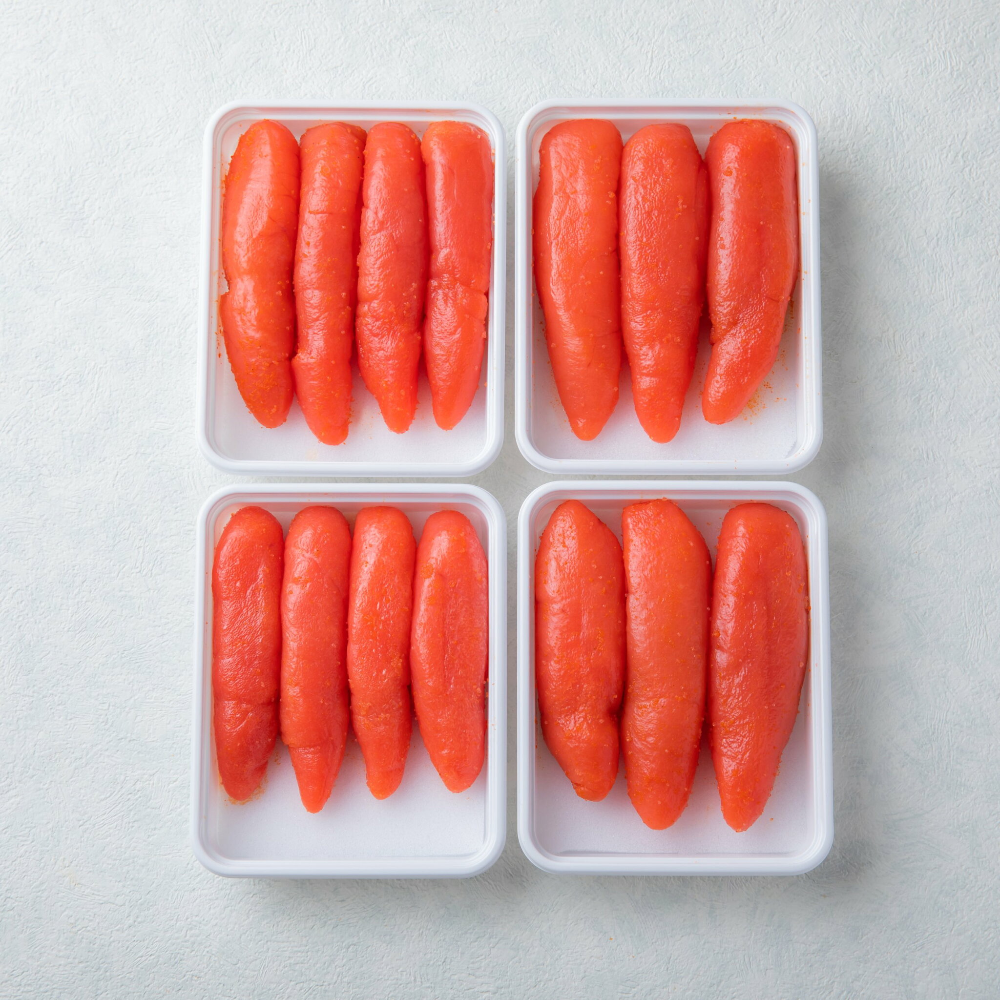 家庭用 辛子明太子 160g×4個 食卓に並べやすいように1回分に小分けしました!食べる分だけ冷蔵庫で解凍し、残りは冷凍庫へ!ご家庭用におすすめの人気商品です。
