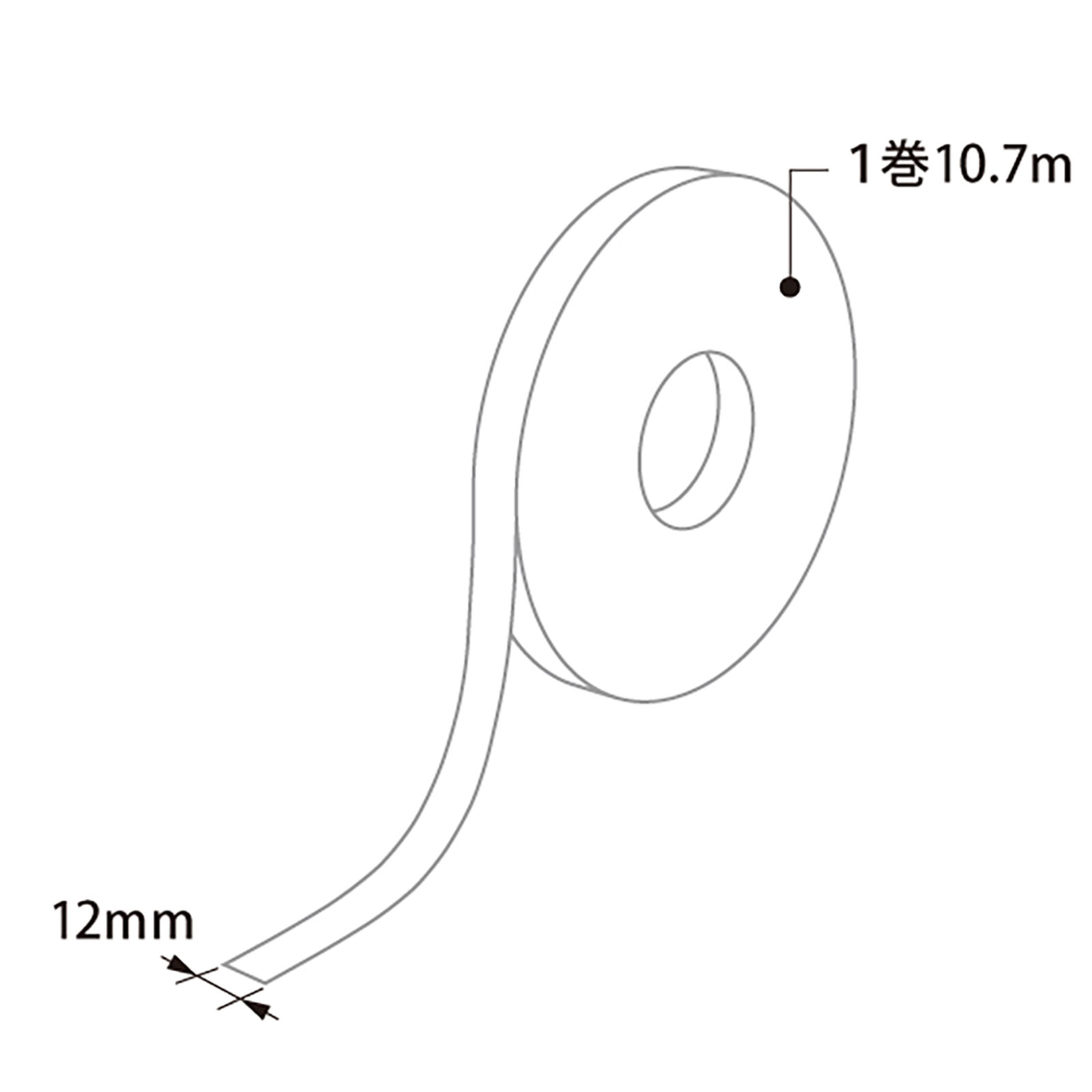 ハケ市のバーテック バーカット専用両面テープ BF-VHBL10M 長さ 10.7m 幅 12mm 1巻 23701603 ｜ BURRTEC バーカットフレックスシステム 防虫 防塵 ブラシ｜アングル2
