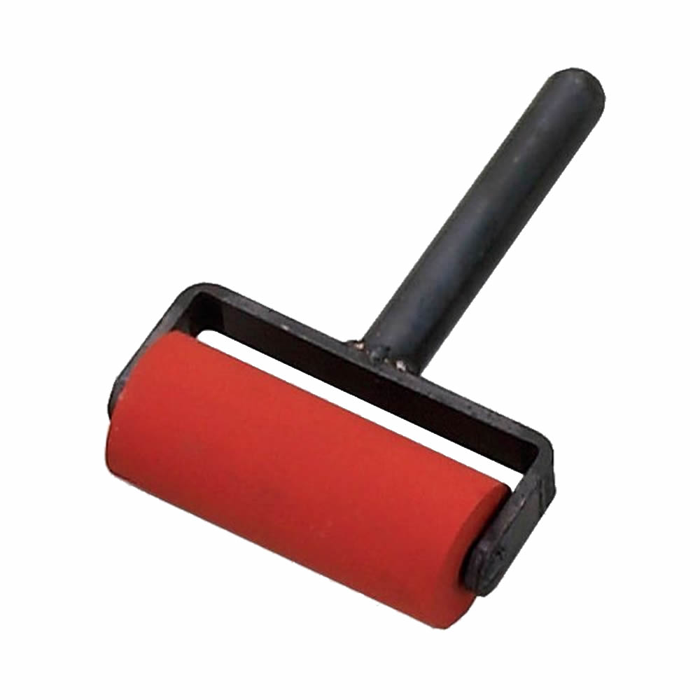 ゴムローラー 赤ゴムローラー 4号 ベアリング無 直径 50×120mm 1個 OK80586｜ 防水道具 ローラー