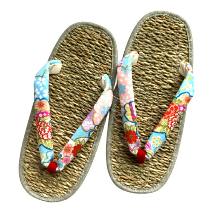 むしろ草履　梅花（3）【D・水色】