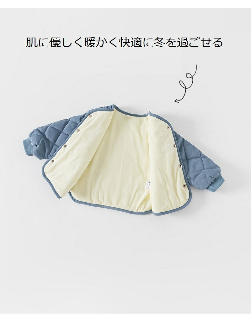 【無料配送】ノーカラー ダウン ジャケット ダウン風 中綿入り 裏起毛 ジャンパー ...
