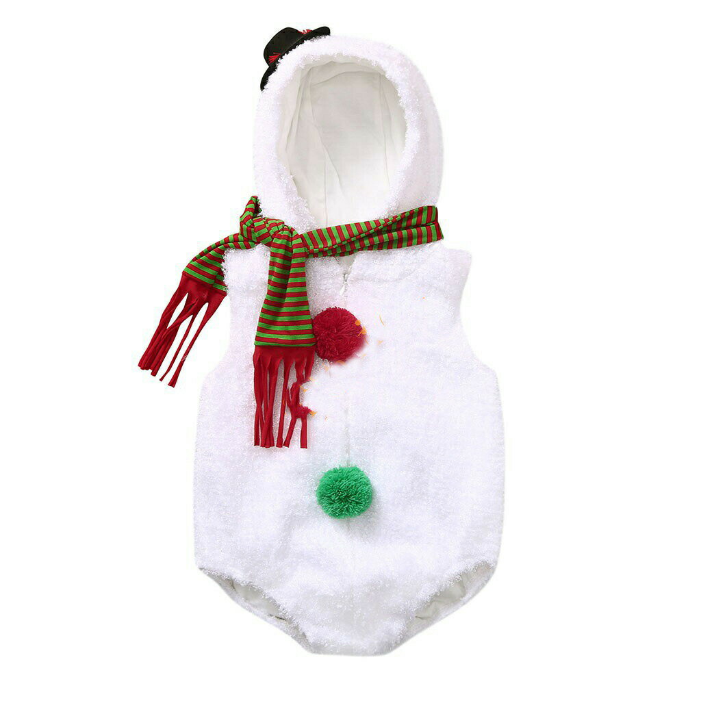 【無料配送】ベビークリスマス衣装 雪だるまコスチューム 赤ちゃん 変装 ロンパー...