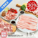 \29の日セール/30%OFFクーポン利用で4,990円☆ 送料無料・冷凍配送【 白金豚 焼肉 BBQ よくばりセット 1.7kg 5人前 】 バラ焼肉用 カタ...