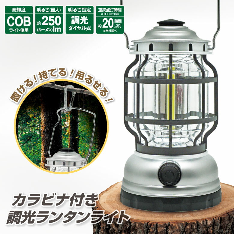 カラビナ付 調光ランタンライト ライト 強弱調整 ランタン アウトドア 高輝度 コンパクト ひっかけ可能 軽量 電池式 単4電池 災害 震災 非常灯 地震対策 電灯 360°対応通販格安セール情報 楽天 通販