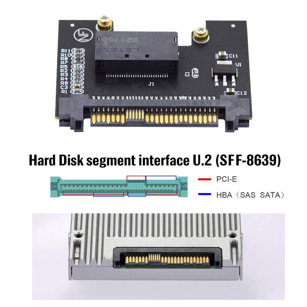 Cablecc NVMe NGFF M-key4Xホストアダプターからルーラー1UGEN-ZEDSFFショートSSDE1.Sキャリアアダプター