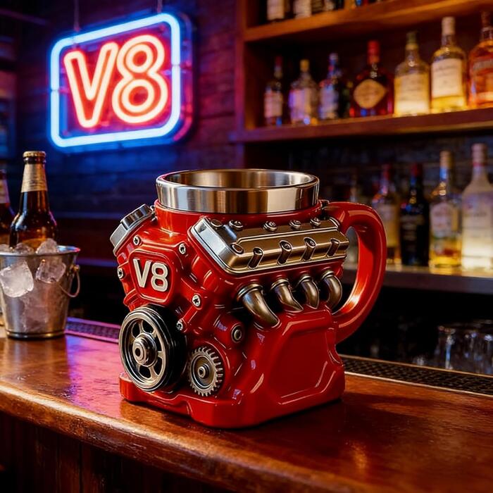 エンジンモチーフマグカップ V6/V8エンジンマグカップ レトロ v8エンジンカップ 万能 コーヒー マグカ..