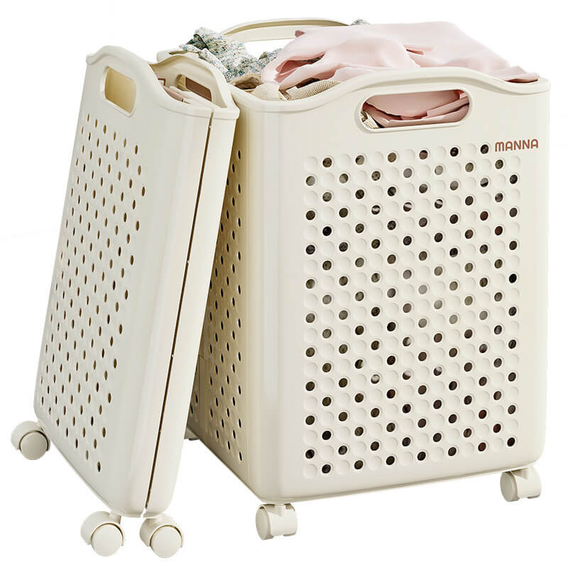 洗濯かご ランドリー バスケット 折り畳み 洗濯カゴ 洗濯かご スリム折り畳み 洗濯籠 キャスター付き 取っ手付き ランドリーバスケット 大容量53L 洗濯物入れ 洗濯物収納 バスケット ランドリー収納