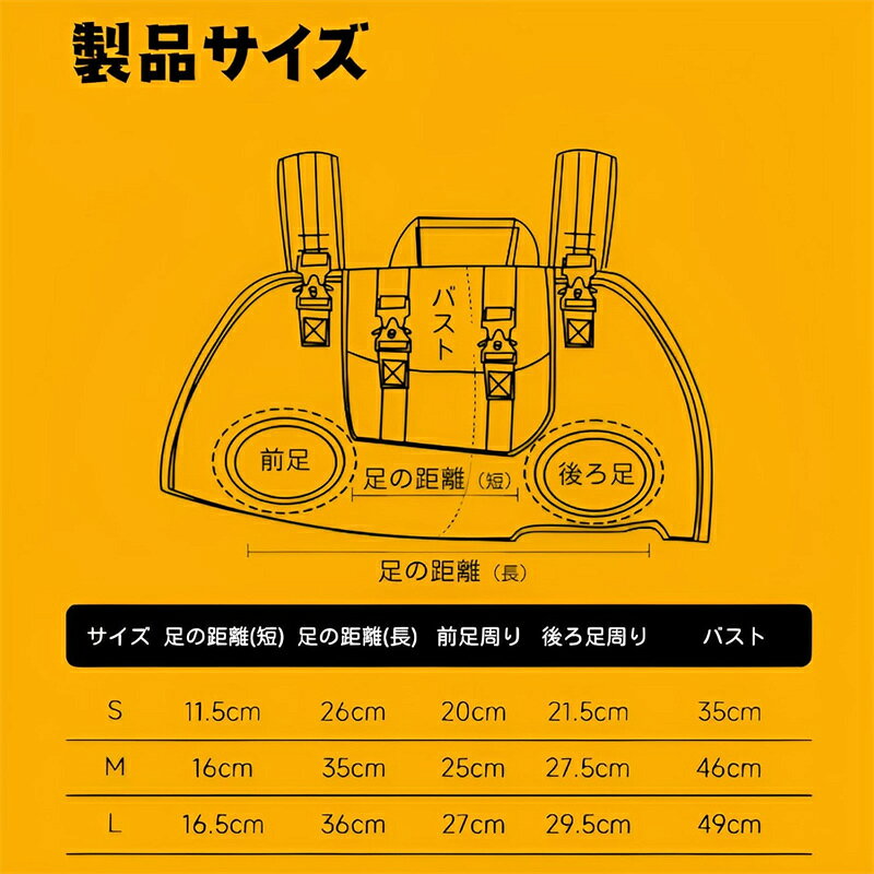 4way ペットハーネス 犬介護ハーネス 小型犬 ペットスリング バッグ 犬用リフト抱っこ紐 横型全身犬用バックパック 通気性 前足 後ろ足 補助 調節可能 飛び出し防止防災 ストラップ 障害者、高齢者、関節損傷、安定性を失った 歩行補助 着脱簡単 犬猫兼用 hakobune2020-10002151 方舟株式会社 サンプル画像3