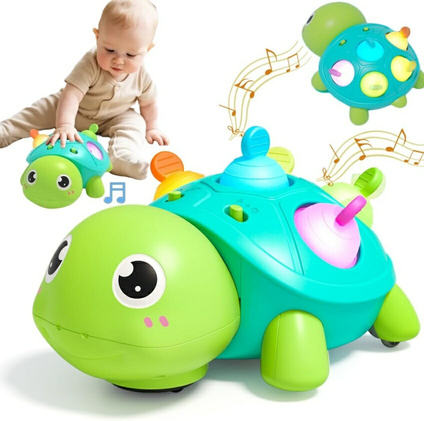 樂天商城 - 3in1 ハイハイカメ 赤ちゃん おもちゃ 0歳 1歳 知育玩具 音楽ライト付き 障害物回避センサー搭載 動くおもちゃ 15曲の音楽と4種類の白噪音 早期開発 指先トレーニング 色覚刺激 音量調節可能 出産祝い 誕生日プレゼントに