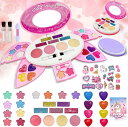 お化粧セット 子ども用メイクアップ 女の子コスメセット なりきり ごっこ遊び おままごと 粧品おもちゃ 知育玩具 本物の洗えるコスメ 安全 無毒 鏡付き パーテ...