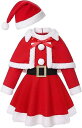 クリスマス コスプレ クリスマス衣装 サンタ コスプレ 4点セット 衣装 ワンピース サンタクロース 帽子付き 子供服 コスチューム キッズ プリンセスドレス ...
