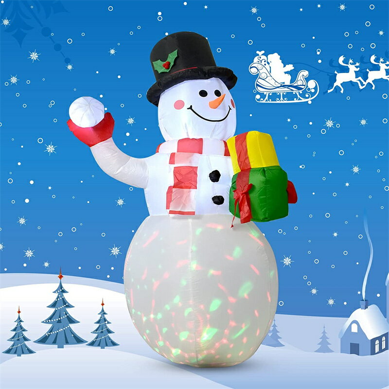 クリスマス 光る 雪だるま　サンタクロースLED付き 膨張式 クリスマス飾り ハロウィーン クリスマス装飾品 ハロウィーン飾り エアー看板 (雪だるま)　 クリスマス サンタさん かわいい 雰囲気作り 自動点灯 ガーデン プレゼント