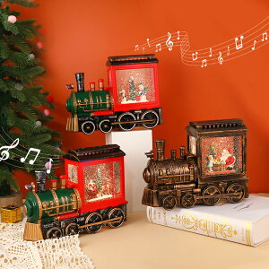 スノードーム クリスマスオルゴール スノーグローブ LEDライト付き 8曲自動ループ クリスマス置物飾り 雪景色ボール 列車オルゴール インテリア クリスマスプレゼント 雪だるま&モミの木 サンタさん