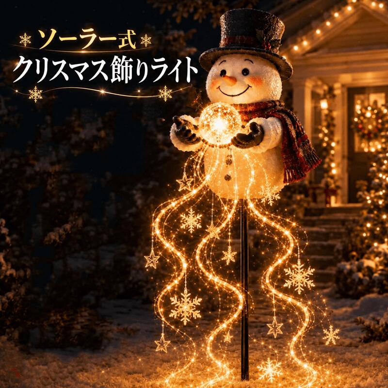 楽天市場】ソーラーライト スノーマンの通販