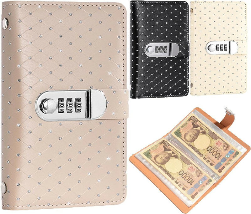 樂天商城 - 貯金手帳 貯金ノート 1冊 2冊 お札 貯金箱 手帳 バインダー 貯金ファイル 100枚収納 ノート ピカピカ 貯金手帳 貯金バインダー 家計管理 お札封筒貯 貯金ノート 透明PVCポケットお金管理ファイル コンパクトサイズ 家族用貯金管理 おしゃれ おもしろ 可愛い