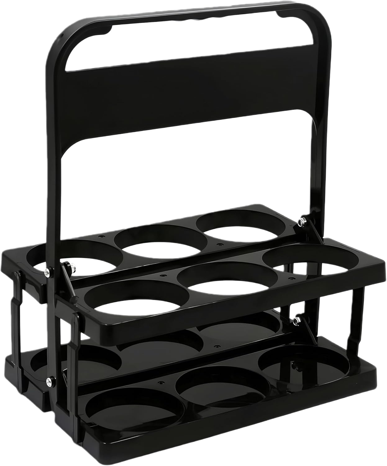 【製品の特徴】6本用折りたたみボトルキャリア、サイズ18×27.2×33cm（7×10.6×13インチ）。軽量でコンパクトに折りたたむことができ、持ち運びや収納に便利です。 【高耐久素材】スポーツボトルホルダーは、耐衝撃性に優れたPP素材を使用。長期間の使用にも耐え、形が崩れにくい構造です。 【最大6本の収納】6つの丸い穴で、最大6本のボトルをスムーズに収納できます。家族や友達とシェアするのにぴったりな容量です。 【使いやすさ】軽量で持ち運びが簡単なこのボトルキャリアは、スポーツやアウトドアアクティビティの際に便利です。アクティブな生活をサポートし、快適に水分補給できます。 【多様な使用シーン】ジム、サイクリング、アウトドア、ピクニックなど、さまざまなアクティビティで活躍します。旅行や家族での外出にも最適です。