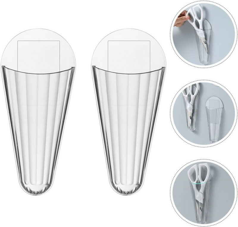 多機能壁掛けシザーラック 保護カバー付き 壁掛け式はさみホルダー 1個 2個 キッチン収納とオフィス整..