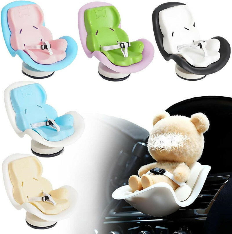 ドール カーシート 車用通気口クリップドールシート ぬいぐるみ チャイルドシート 車につける ドールカーシートベントクリップ 小さな人形の安全シート ミニ家具 車載/卓上两用 展示 自宅ディスプレイ 車内装飾 コレクター向け 簡単取り付け 装飾 ドールカーシート 車用