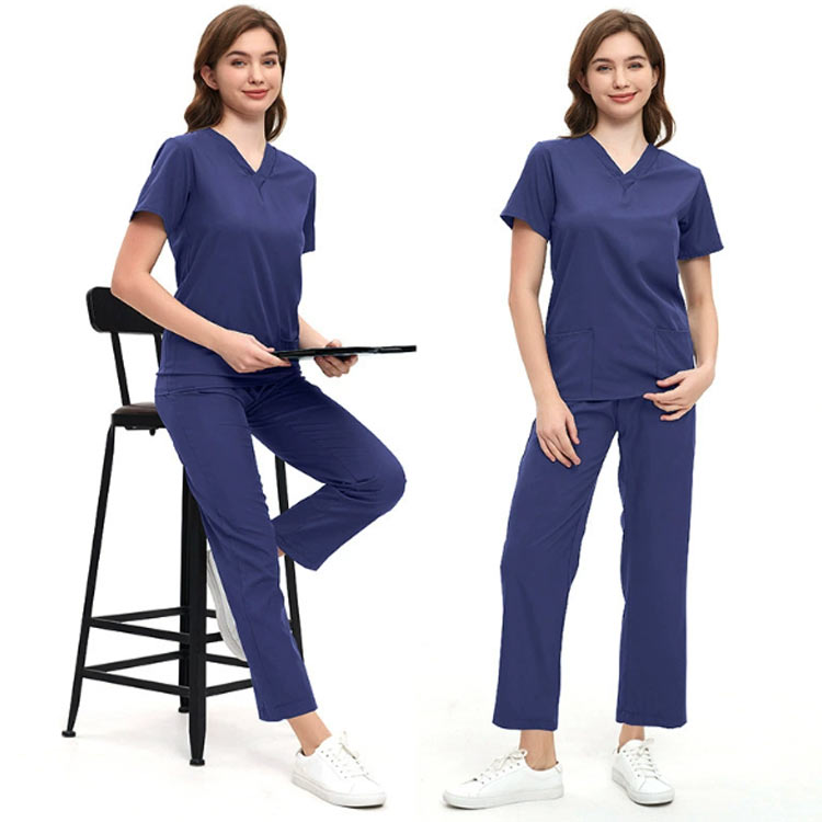 白衣 スクラブ 上下セット レディース 看護師 ナース服 ユニフォーム 半袖 手術衣 ...