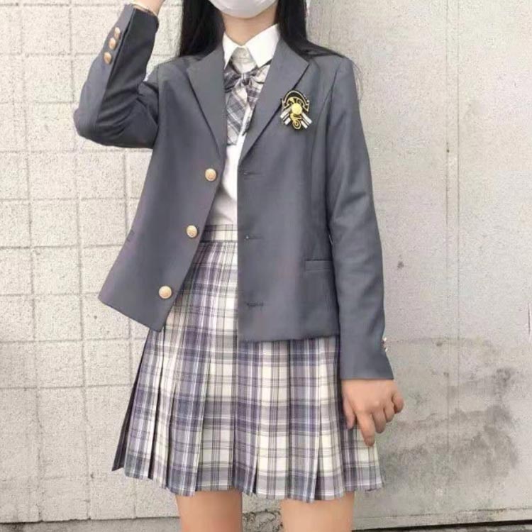 JK制服 スーツ4点セット セットアップ ジャケット+プリーツスカート+長袖シャツ+リボンorネクタイ レディース 学生服 スーツ 女の子 中学生 高校生 全4タイプ