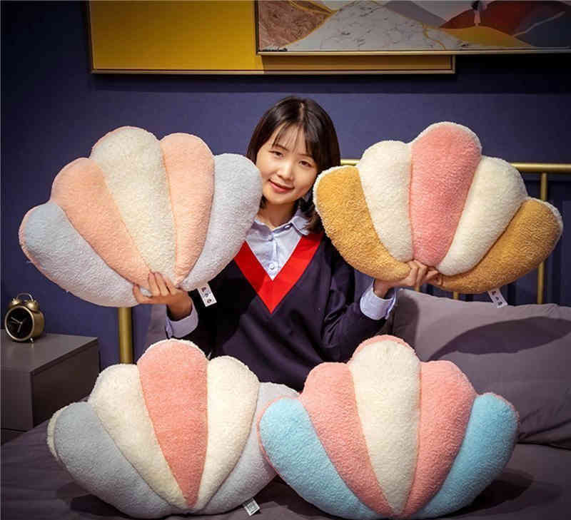 ざぶとん 座布団 貝殻形 クッション 背もたれ 背あて 椅子用 かわいい 女の子 子ども 洗濯可能 ふわふわ 高弾力 極厚 子ども [3]