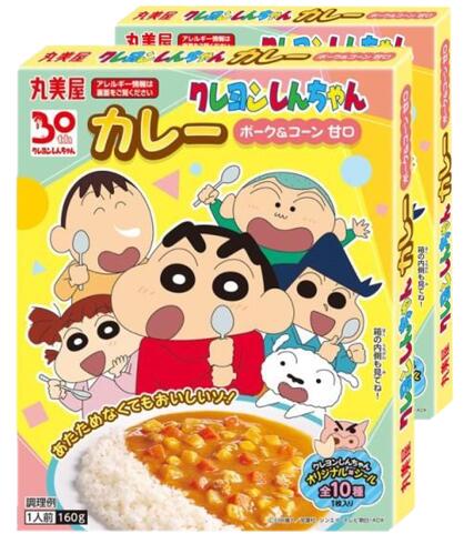 丸美屋 しんちゃんカレーポーク&コーン甘口 160g × 2箱（送料・箱代込み）