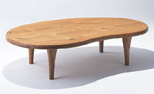 リビングテーブル 幅145cm センターテーブル ビーンズ型 オーク 145x87.5cm 高さ34.5/39.5cm SN118T SN118H 森のことば 飛騨産業