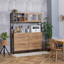 (正規品)オープンボード ダイニング用家具 キッチン用家具 収納棚 キャビネット 124cm 144cm オーク アイアン脚 強化紙 Ritter リッター nora ノラ