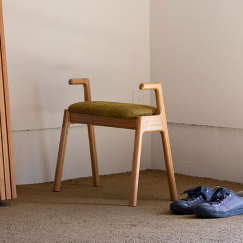 エントランス スツール 椅子 チェア 張座 竹材 スタッキング ナチュラル 国産 T-US UPSTOOL ENTRANCE アップスツール エントランス TEORI テオリ