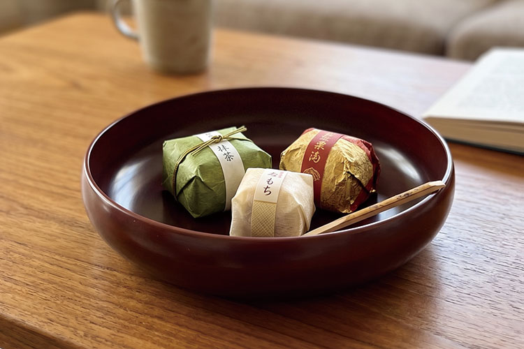 菓子鉢”HAKOYA 木目塗 茶道 和菓子 トレイ トレー 菓子器 和食器 円形 丸型 3