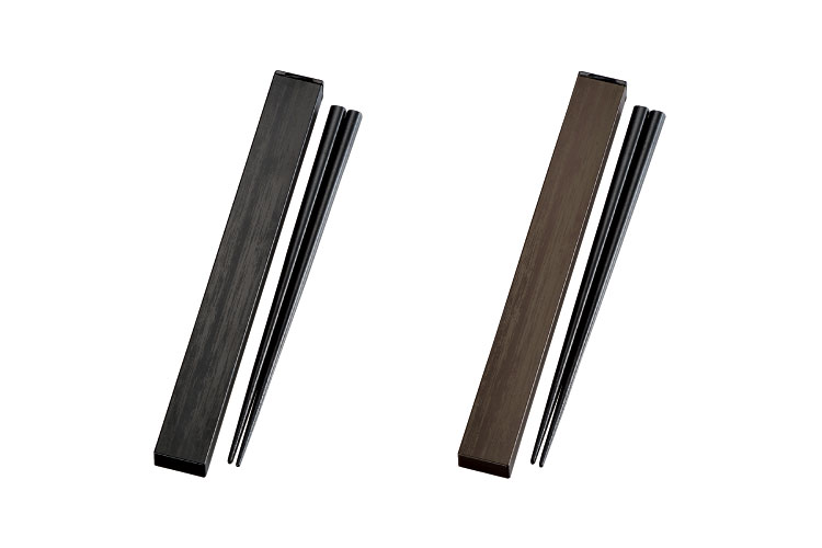 箸 ケース【メール便対応】”HAKOYA 21.0スクエア箸箱セット” WOOD STYLE ウッドスタイル 日本製 スライド式 木目 お弁当グッズ お弁当箱 おしゃれ 男子 LACQUER WARE 2