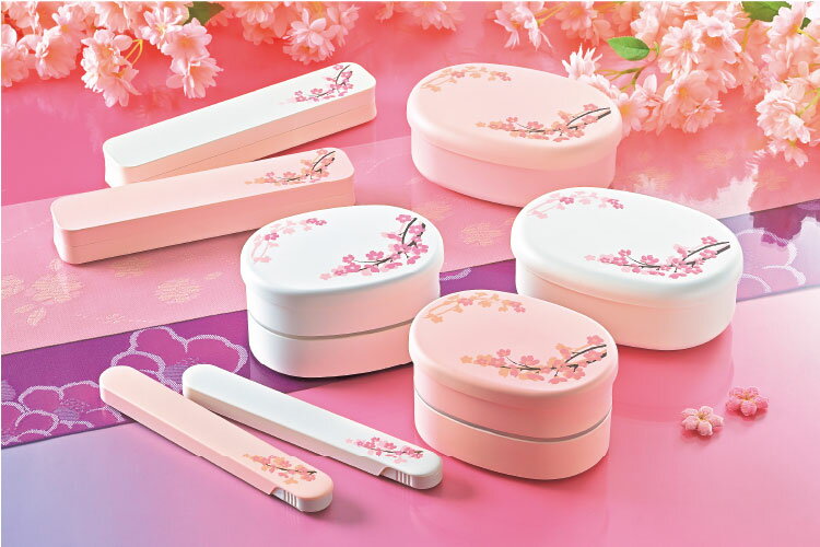 弁当箱”HAKOYA ミニオーバル弁当 SAKURA 560ml” 二段 持ちやすい設計 日本製 可愛...