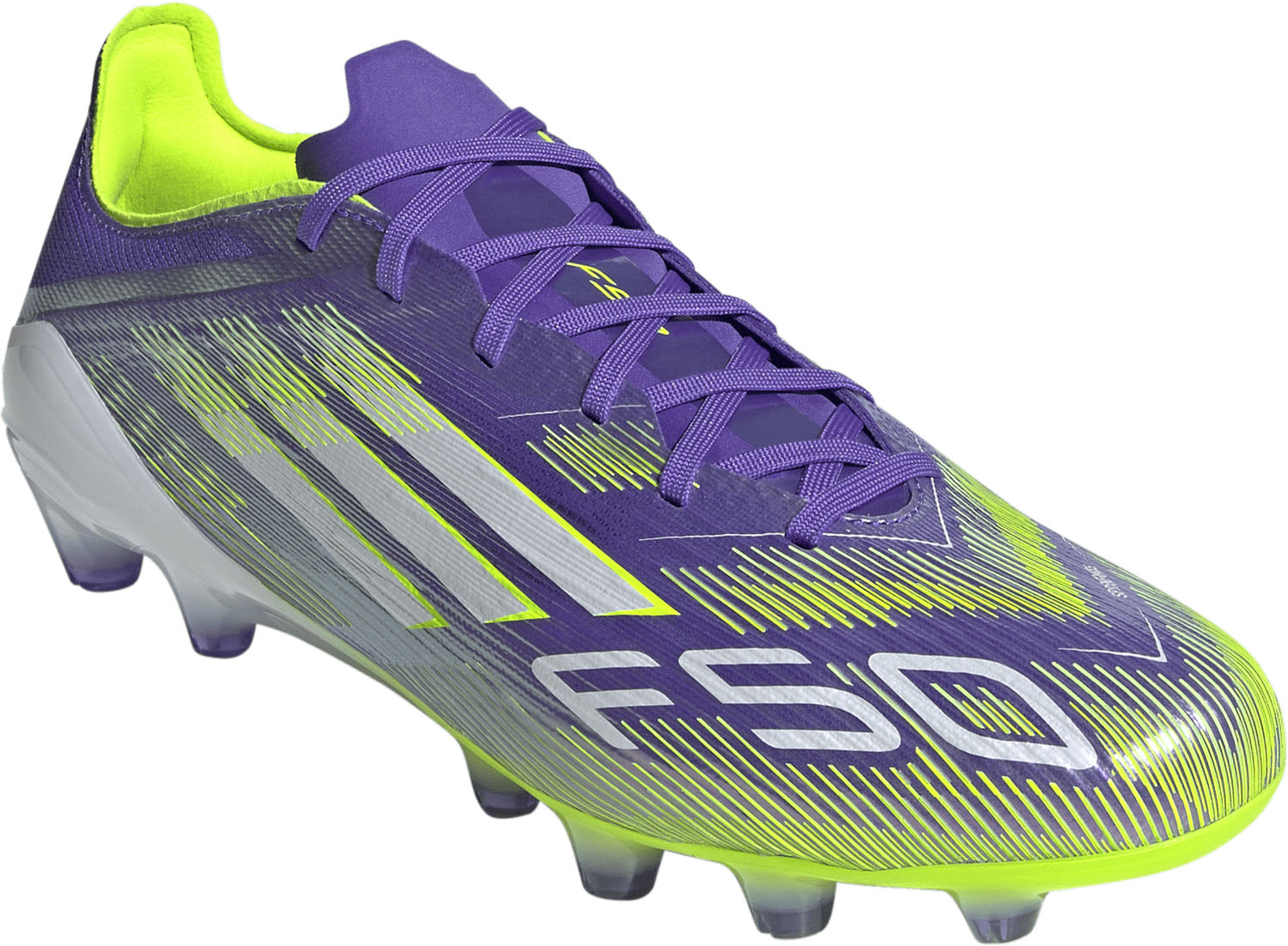 adidas （アディダス） サッカー スパイク F50 Pro HG / 硬い土用 / F50 Pro Hard Ground 【パープル/ホワイト/イエロー】 JR4396 スパイク固定 サッカースパイク メンズ・レディース 男性用・女性用 パープル 紫 白 黄 25Q3 {SK}
