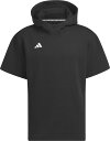 adidas (アディダス) 野球&ソフトボール スウェット・トレーナ ダグアウト 半袖 パーカー(ジェンダーニュートラル) 【ブラック】 JRY93 IS97...