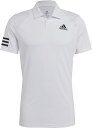 ★あす楽★ adidas（アディダス） テニス ポロシャツ ＜ショートスリーブ＞ クラブ 3ストライプス ポロシャツ 【ホワイト／ブラック】 22589 GL5416 半袖 ウェア トップス レギュラーフィット 吸湿 伸縮 スポーツ メンズ 男性用 白 20Q2 21SS {NP}