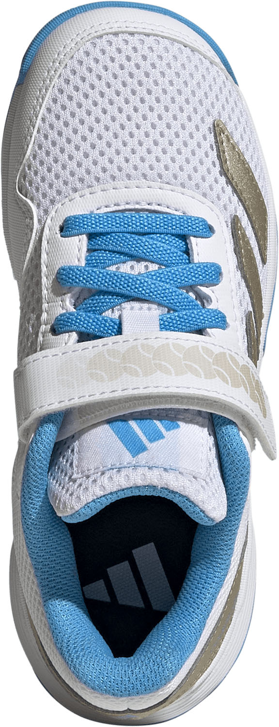 adidas （アディダス） テニス シューズ コートフラッシュ フックアンドループ テニスシューズ キッズ 【ホワイト/ゴールド/ブルー】 JP6686 オールコートJ テニスシューズ ボーイズ・ジュニア・キッズ 子供用 ホワイト 白 金 青 26Q1 {SK}